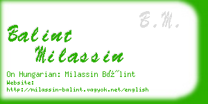 balint milassin business card